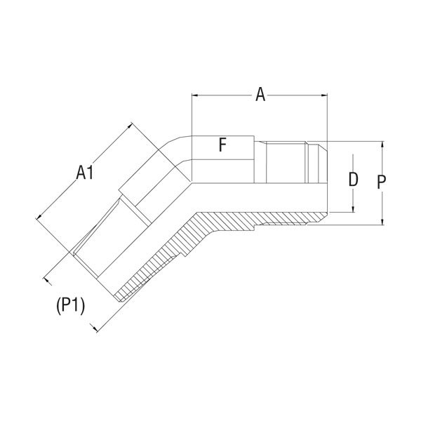 45° MALE ELBOW - GV-302F-BU - 37° Flare Tube Fittings