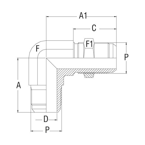 Bulkhead Elbow - GV-302F-BU - 37° Flare Tube Fittings