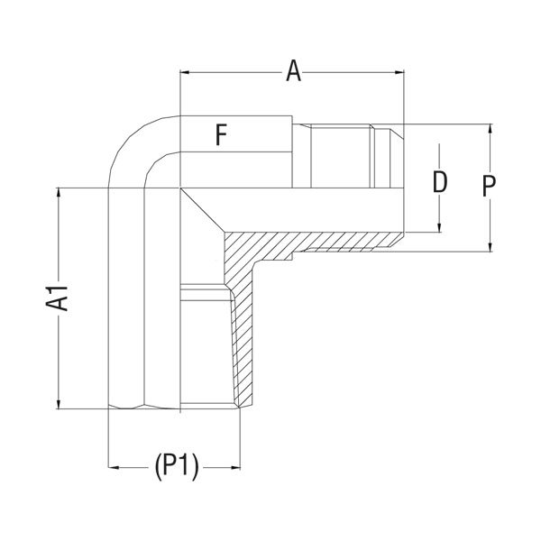 Female Elbow - GV-302F-BU - 37° Flare Tube Fittings