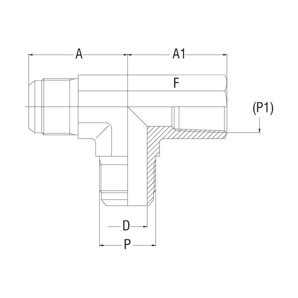 Female Run Tee - GV-302F-BU - 37° Flare Tube Fittings