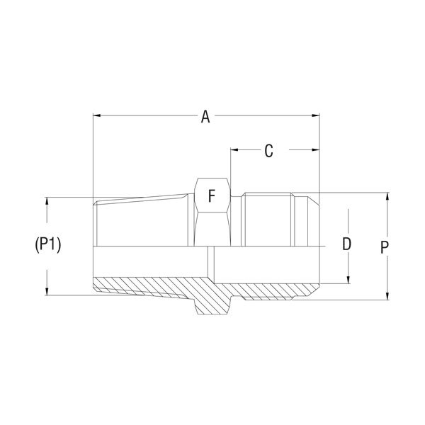 Male Connector - GV-302F-BU - 37° Flare Tube Fittings