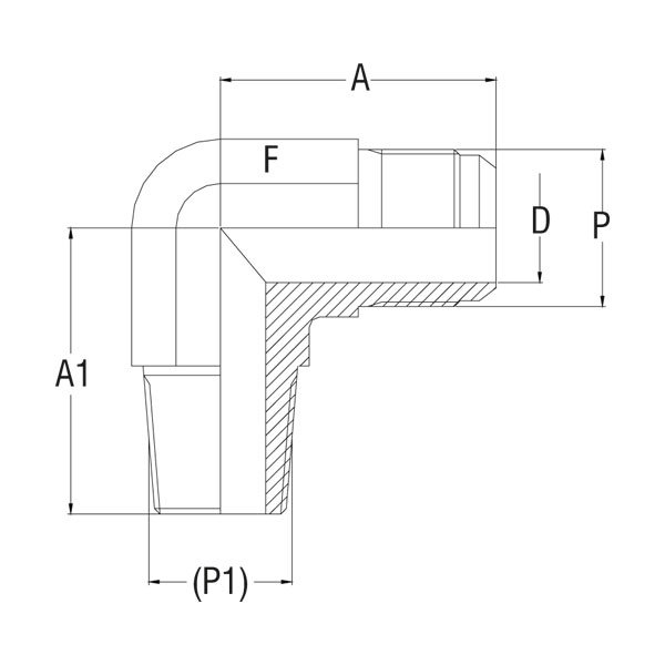 Male Elbow - GV-302F-BU - 37° Flare Tube Fittings