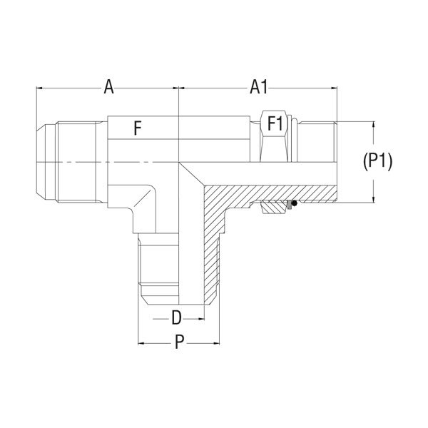 Male Run Tee - GV-302F-BU - 37° Flare Tube Fittings