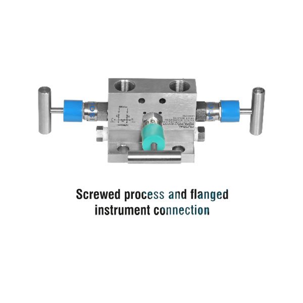 Three Valve Manifold Direct Mount T Type (Pipe x Flange)